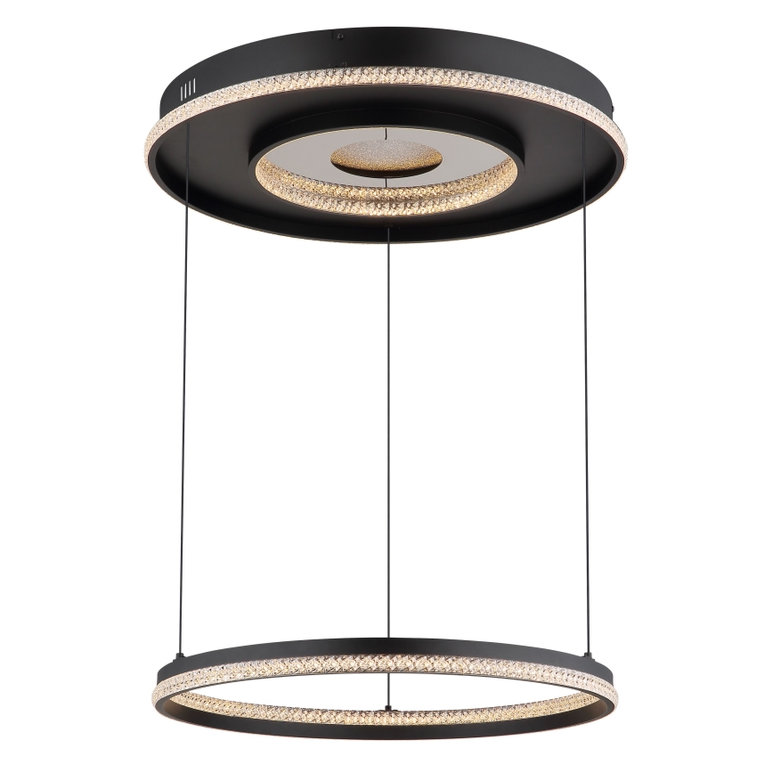 Globo - Dimbare LED hanglamp aan een koord LED/54W/230V 2700-6500K diameter 60 cm zwart + afstandsbediening