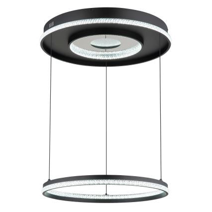 Globo - Dimbare LED hanglamp aan een koord LED/54W/230V 2700-6500K diameter 60 cm zwart + afstandsbediening