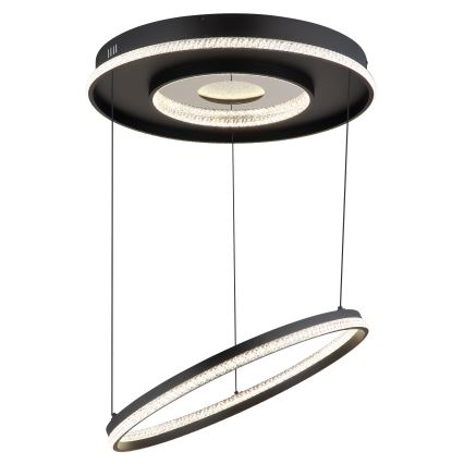 Globo - Dimbare LED hanglamp aan een koord LED/54W/230V 2700-6500K diameter 60 cm zwart + afstandsbediening