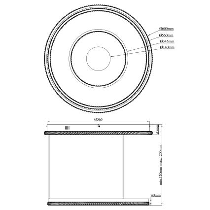 Globo - Dimbare LED hanglamp aan een koord LED/54W/230V 2700-6500K diameter 60 cm zwart + afstandsbediening