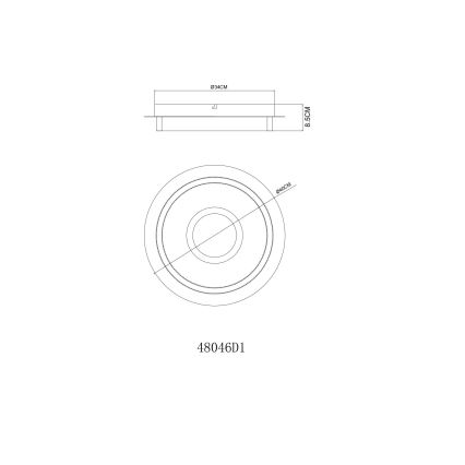 Globo - LED plafondlamp LED/24W/230V 3000K pr. 40 cm