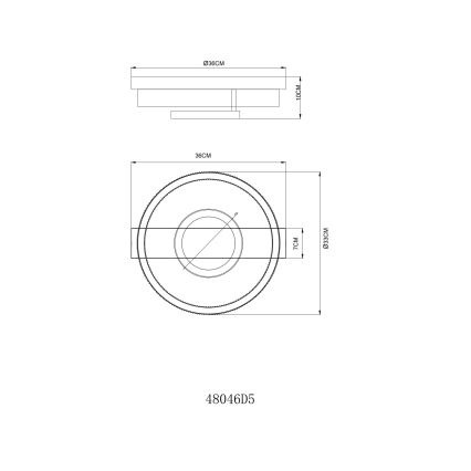 Globo - LED plafondlamp LED/18W/230V 3000K 33x36 cm