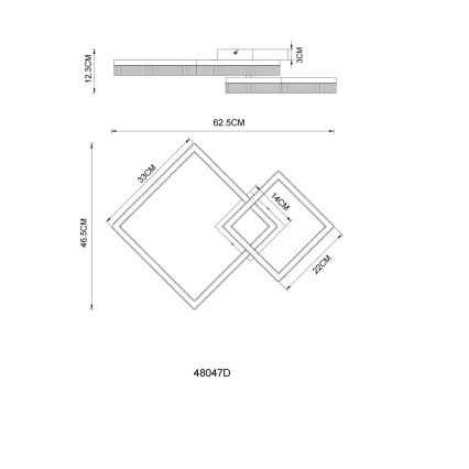 Globo - LED plafondlamp LED/24W/230V 3000K 46,5x62,5 cm