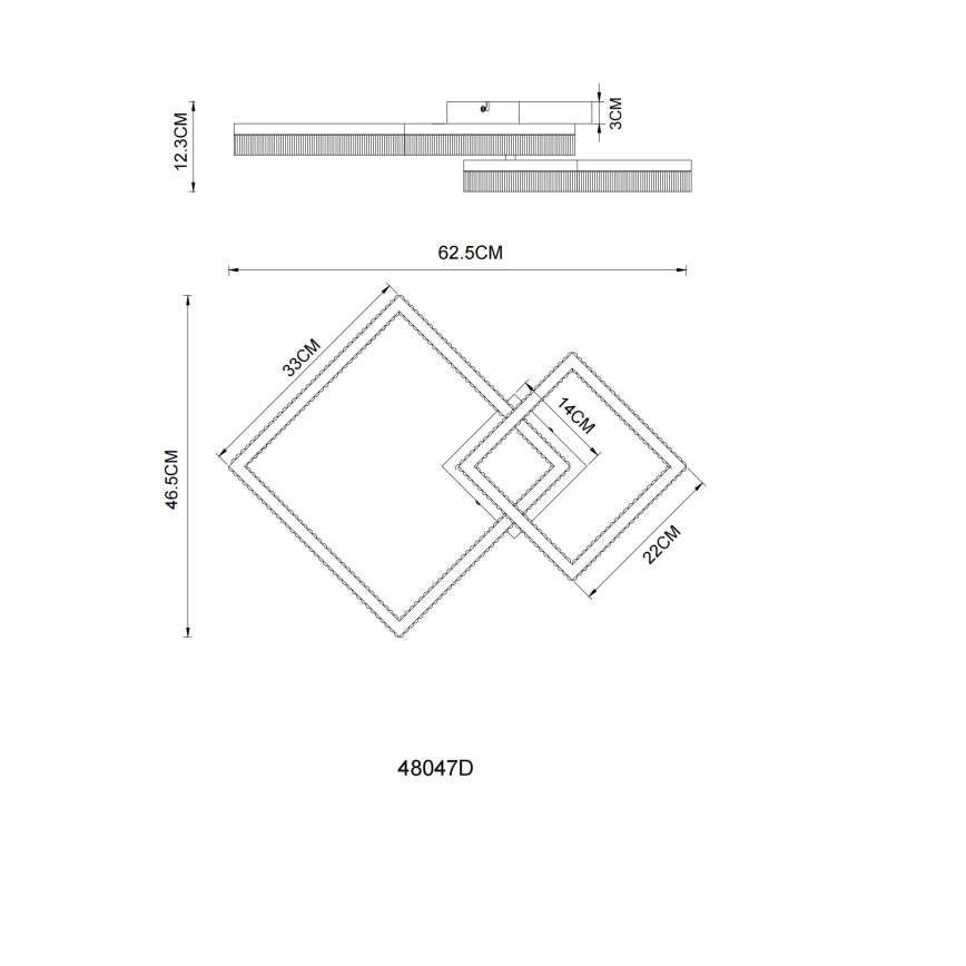 Globo - LED plafondlamp LED/24W/230V 3000K 46,5x62,5 cm
