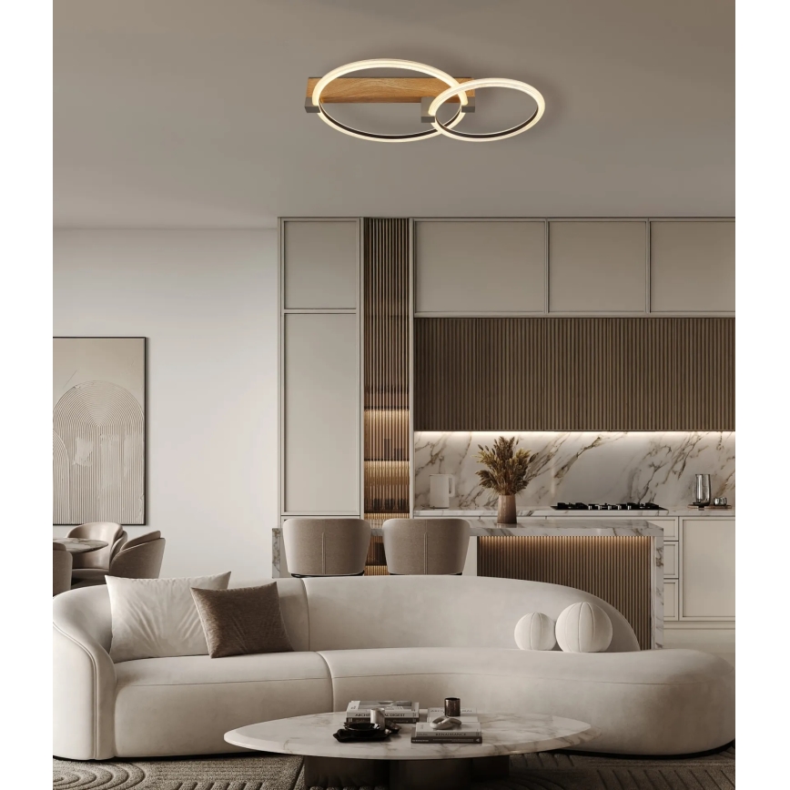 Globo - LED Plafondlamp LED/24W/230V 3000K 58x38 cm beige