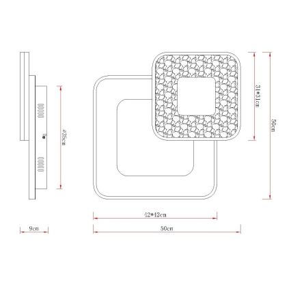 Globo - Dimbare LED-plafondlamp LED/48W/230V 2700-6000K 50x50 cm + afstandsbediening