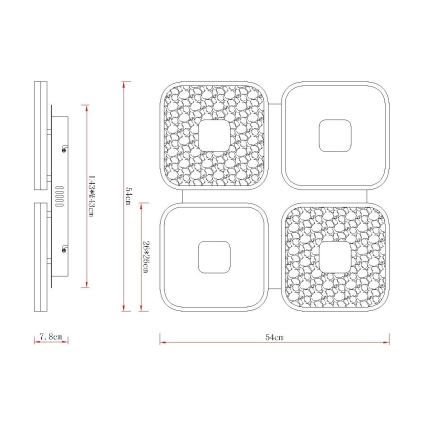 Globo - LED-dimbare plafondlamp LED/55W/230V 2700-6000K 54x54 cm + afstandsbediening