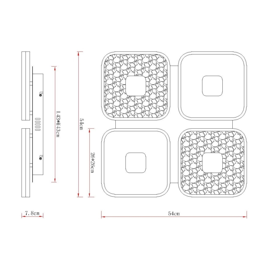 Globo - LED-dimbare plafondlamp LED/55W/230V 2700-6000K 54x54 cm + afstandsbediening