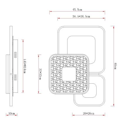 Globo - Dimbare LED-plafondlamp LED/55W/230V 2700-6000K 65x45,5 cm + afstandsbediening