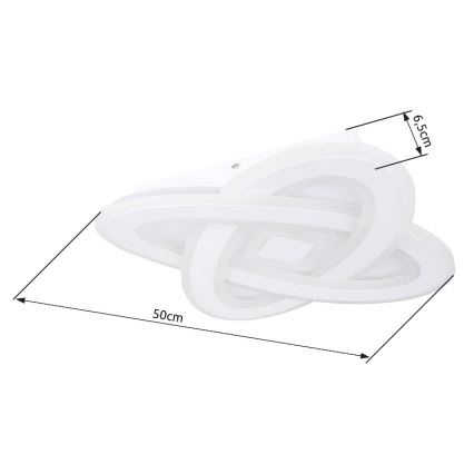 Globo - LED dimbare plafondlamp LED/36W/230V 3000-6000K Ø 50 cm wit + afstandsbediening