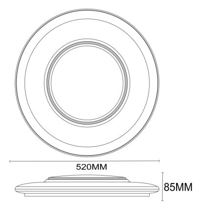 Globo - LED Plafondlamp dimbaar LED/48W/230V + afstandsbediening