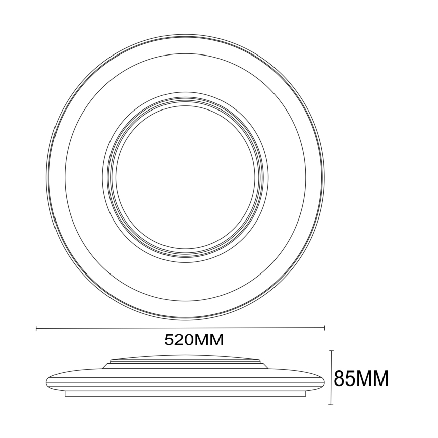 Globo - LED Plafondlamp dimbaar LED/48W/230V + afstandsbediening