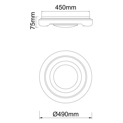 Globo 483111-40 - LED plafondlamp RADA LED/40W/230V 2700/4200/6500K diameter 49 cm