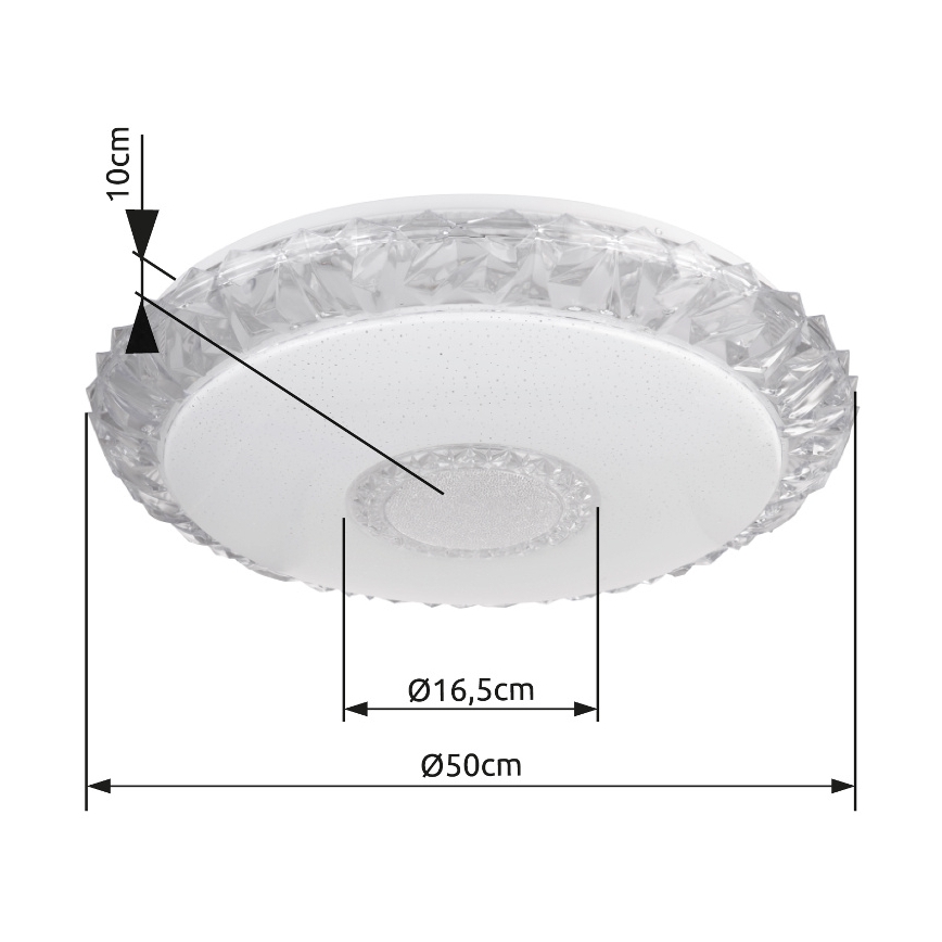Globo - Dimbare LED plafondlamp LED/40W/230V 2700-6500K diameter 50 cm Wi-Fi Tuya + afstandsbediening