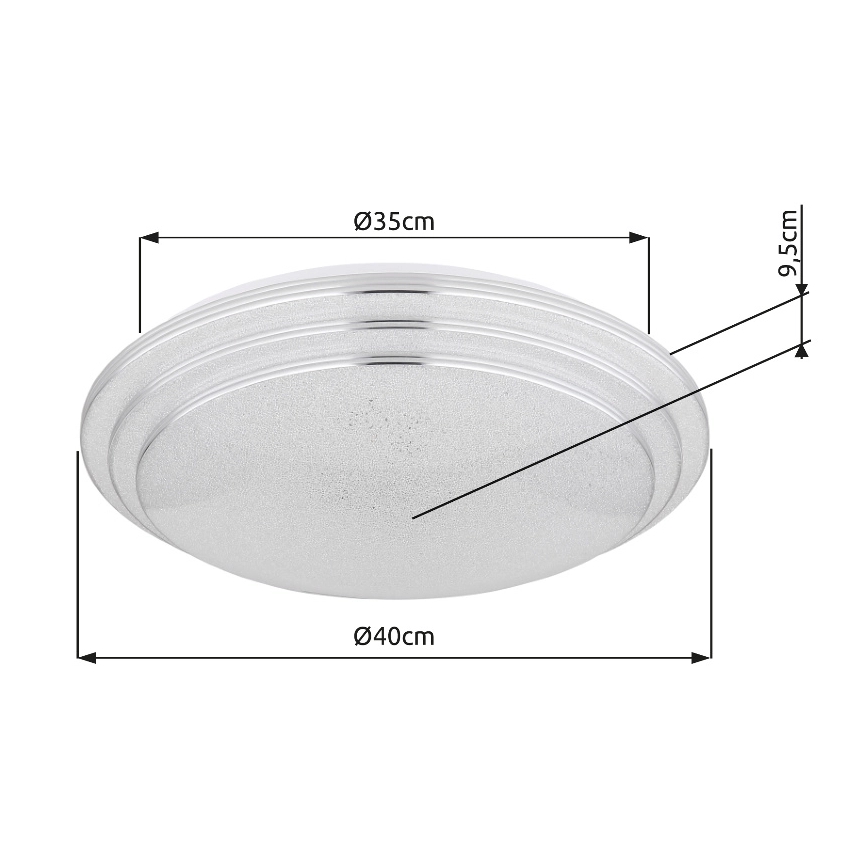 Globo - Dimbare LED plafondlamp LED/18W/230V diameter 40 cm 2700-6500K + afstandsbediening