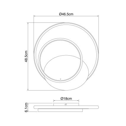 Globo - Dimbare LED plafondlamp LED/36W/230V + afstandsbediening