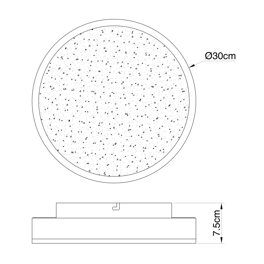 Globo - LED plafondlamp LED/24W/230V d. 30 cm zwart