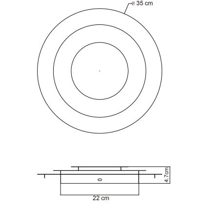 Globo - LED-plafondlamp LED/24W/230V 3000K Ø 35 cm goudkleurig