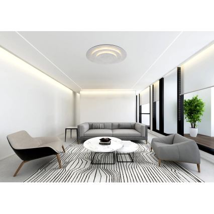 Globo - LED-plafondlamp 40W/230V 3000K Ø49 cm zilver