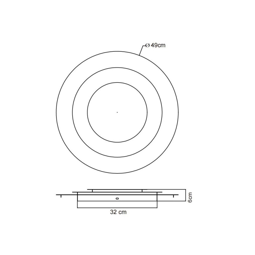 Globo - LED-plafondlamp 40W/230V 3000K Ø49 cm zilver