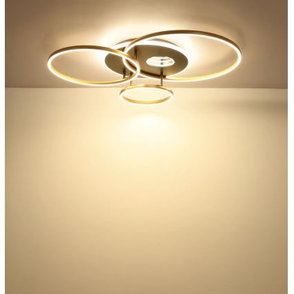 Globo - Dimbare LED plafondlamp LED/54W/230V 2700-6500K 90x70 cm antraciet/goud + afstandsbediening