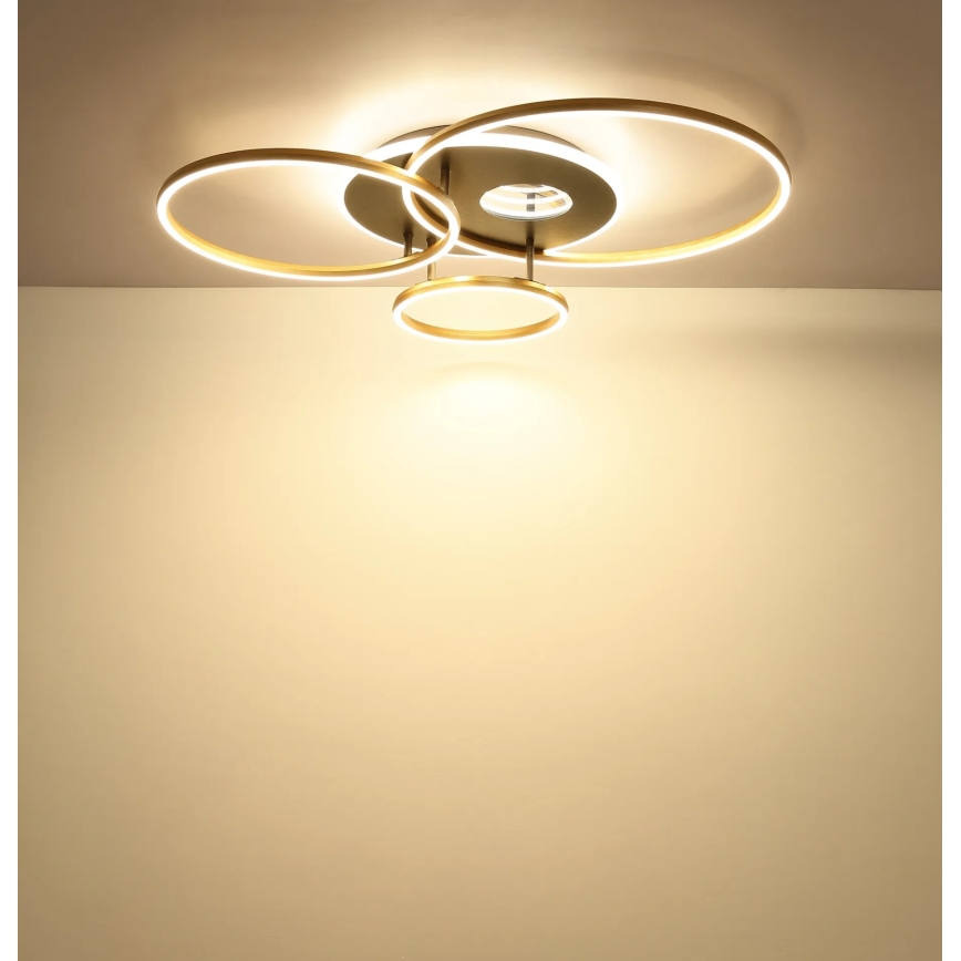 Globo - Dimbare LED plafondlamp LED/54W/230V 2700-6500K 90x70 cm antraciet/goud + afstandsbediening