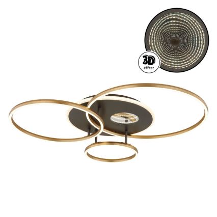 Globo - Dimbare LED plafondlamp LED/54W/230V 2700-6500K 90x70 cm antraciet/goud + afstandsbediening