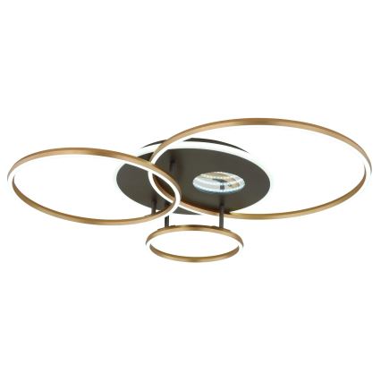 Globo - Dimbare LED plafondlamp LED/54W/230V 2700-6500K 90x70 cm antraciet/goud + afstandsbediening