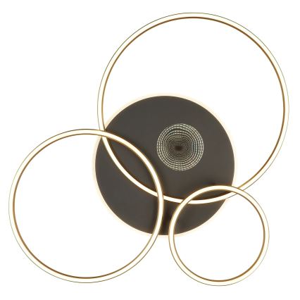 Globo - Dimbare LED plafondlamp LED/54W/230V 2700-6500K 90x70 cm antraciet/goud + afstandsbediening