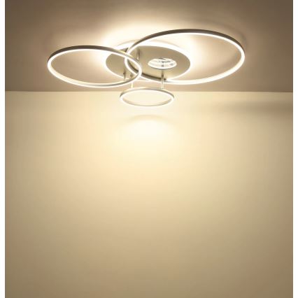 Globo - Dimbare LED-plafondlamp LED/54W/230V 2700–6500K 90x70 cm zilver + afstandsbediening