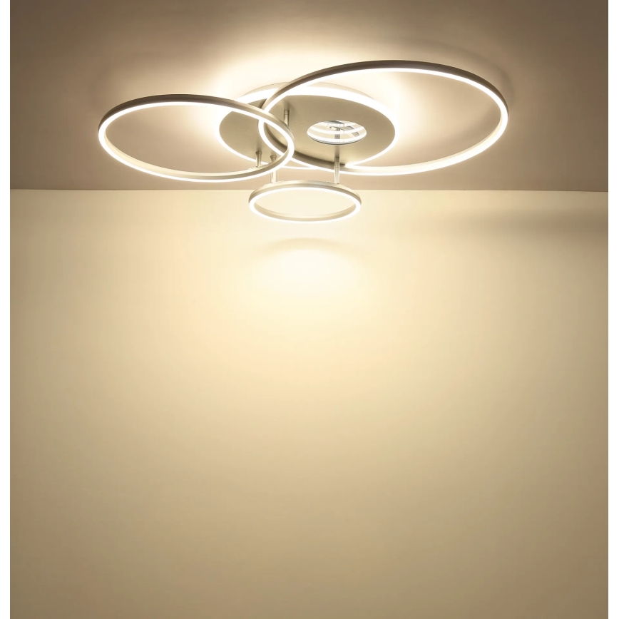 Globo - Dimbare LED-plafondlamp LED/54W/230V 2700–6500K 90x70 cm zilver + afstandsbediening