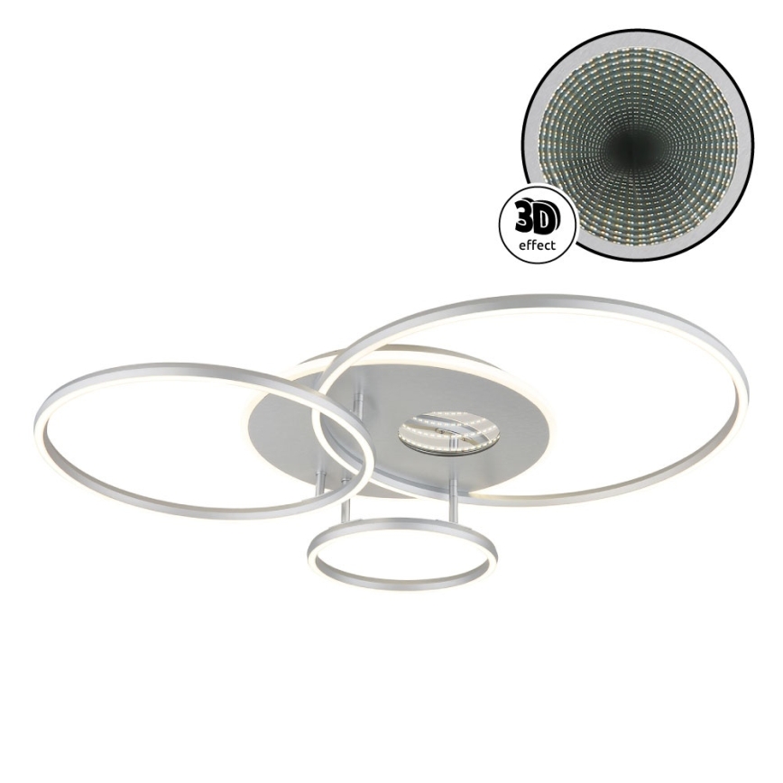 Globo - Dimbare LED-plafondlamp LED/54W/230V 2700–6500K 90x70 cm zilver + afstandsbediening