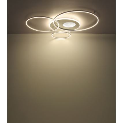 Globo - Dimbare LED plafondlamp LED/70W/230V 2700-6500K mat chroom + afstandsbediening