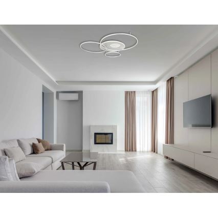 Globo - LED Dimbare plafondlamp LED/70W/230V 2700-6500K Wi-Fi Tuya mat chroom + afstandsbediening