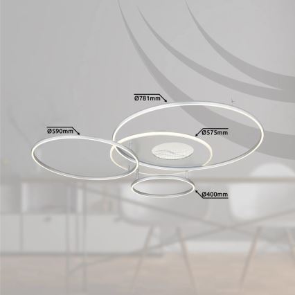 Globo - LED Dimbare plafondlamp LED/70W/230V 2700-6500K Wi-Fi Tuya mat chroom + afstandsbediening
