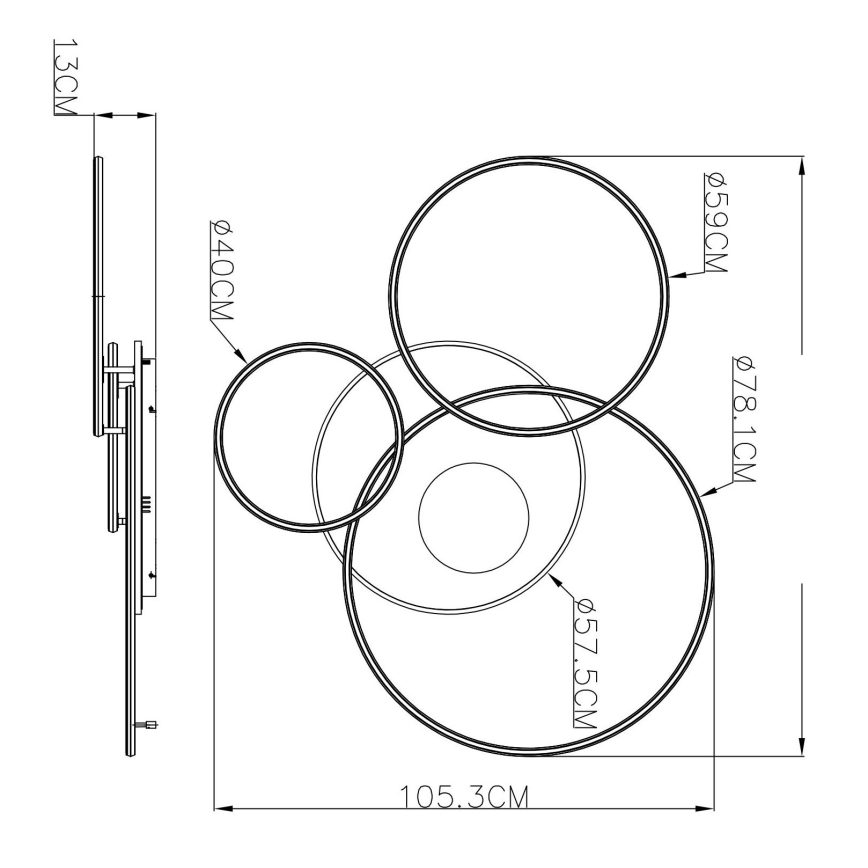 Globo - LED-dimbare plafondlamp LED/70W/230V 2700-6500K 105x26,5 cm wit + afstandsbediening