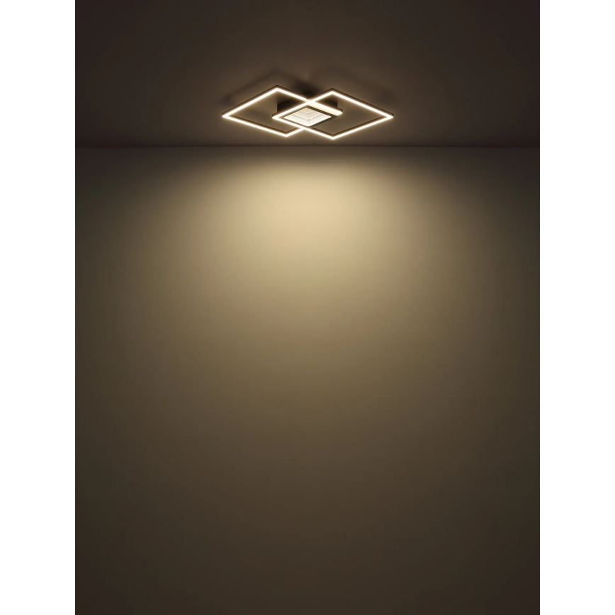 Globo - LED-dimbare plafondlamp LED/32W/230V 2700-6500K 42,6x42,6 cm zwart + afstandsbediening