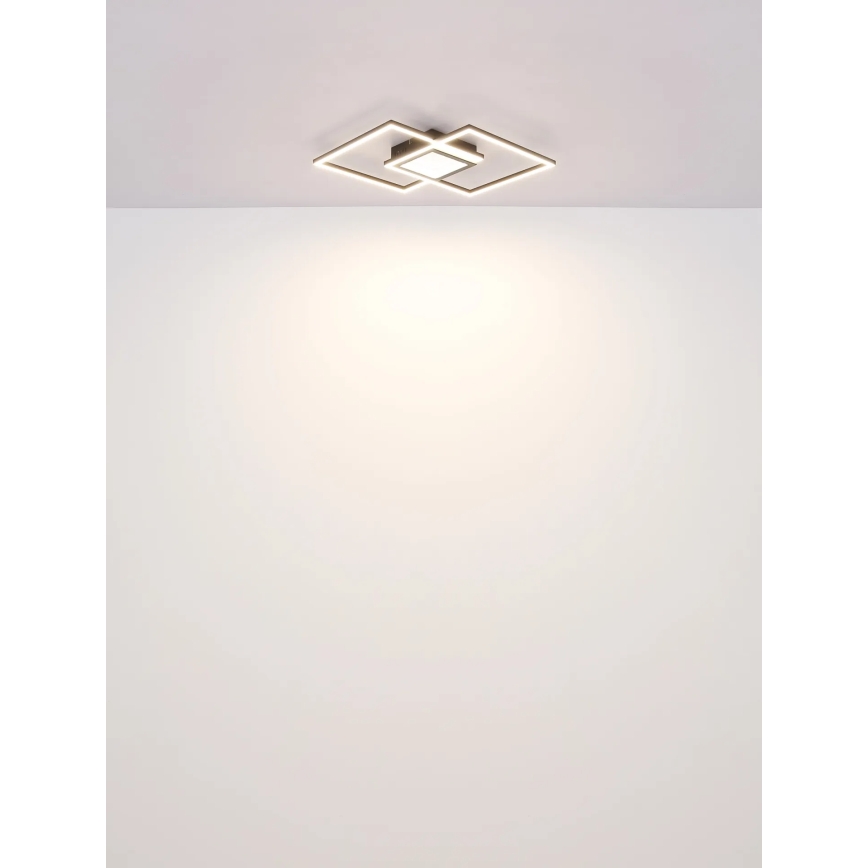Globo - LED-dimbare plafondlamp LED/32W/230V 2700-6500K 42,6x42,6 cm zwart + afstandsbediening