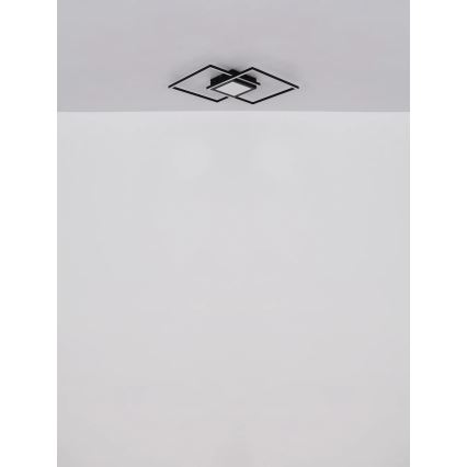 Globo - LED-dimbare plafondlamp LED/32W/230V 2700-6500K 42,6x42,6 cm zwart + afstandsbediening