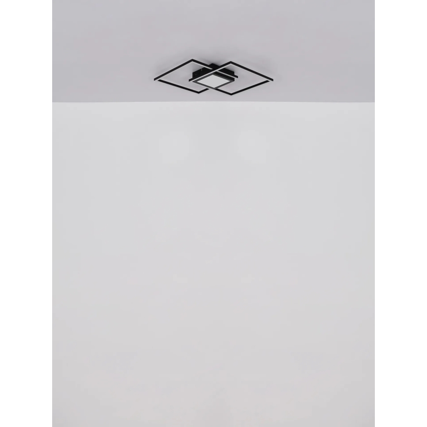 Globo - LED-dimbare plafondlamp LED/32W/230V 2700-6500K 42,6x42,6 cm zwart + afstandsbediening