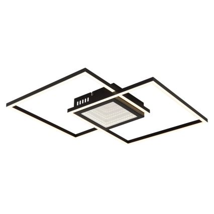 Globo - LED-dimbare plafondlamp LED/32W/230V 2700-6500K 42,6x42,6 cm zwart + afstandsbediening