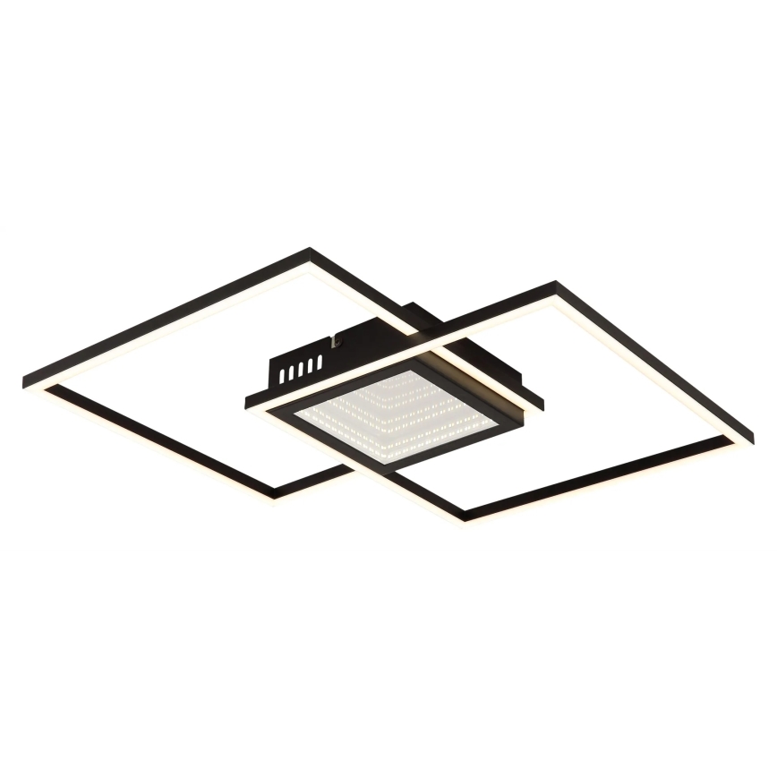 Globo - LED-dimbare plafondlamp LED/32W/230V 2700-6500K 42,6x42,6 cm zwart + afstandsbediening
