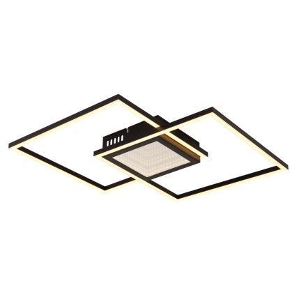 Globo - LED-dimbare plafondlamp LED/32W/230V 2700-6500K 42,6x42,6 cm zwart + afstandsbediening