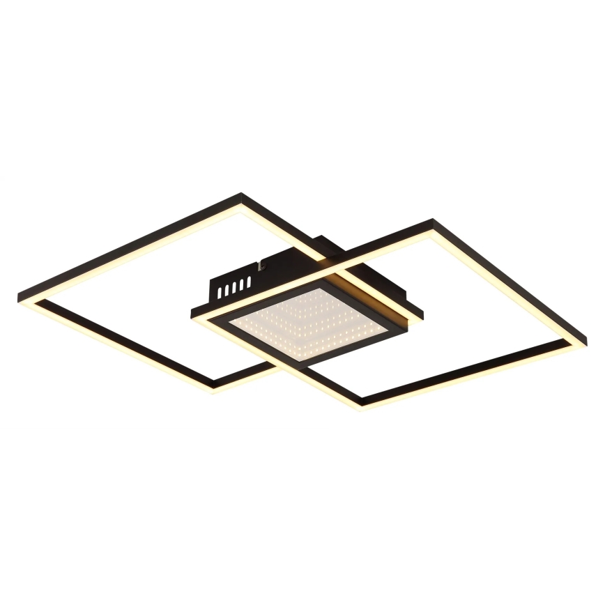 Globo - LED-dimbare plafondlamp LED/32W/230V 2700-6500K 42,6x42,6 cm zwart + afstandsbediening
