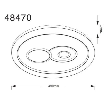 Globo - LED plafondlamp LED/36W/230V 3000/4000/6500K Ø 49 cm