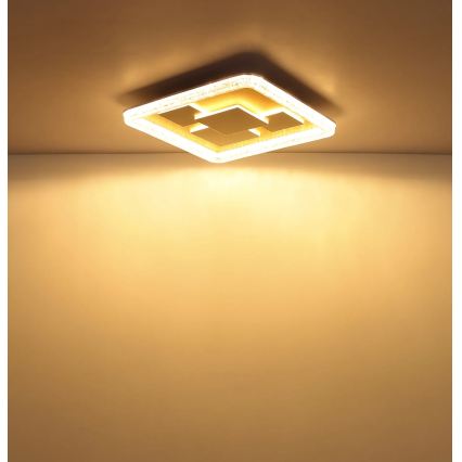 Globo - LED plafondlamp LED/40W/230V 3000K 48,8x48,8 cm goudkleurig
