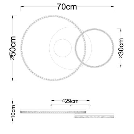 Globo - LED plafondlamp LED/30W/230V 3000K 70x50 cm beige