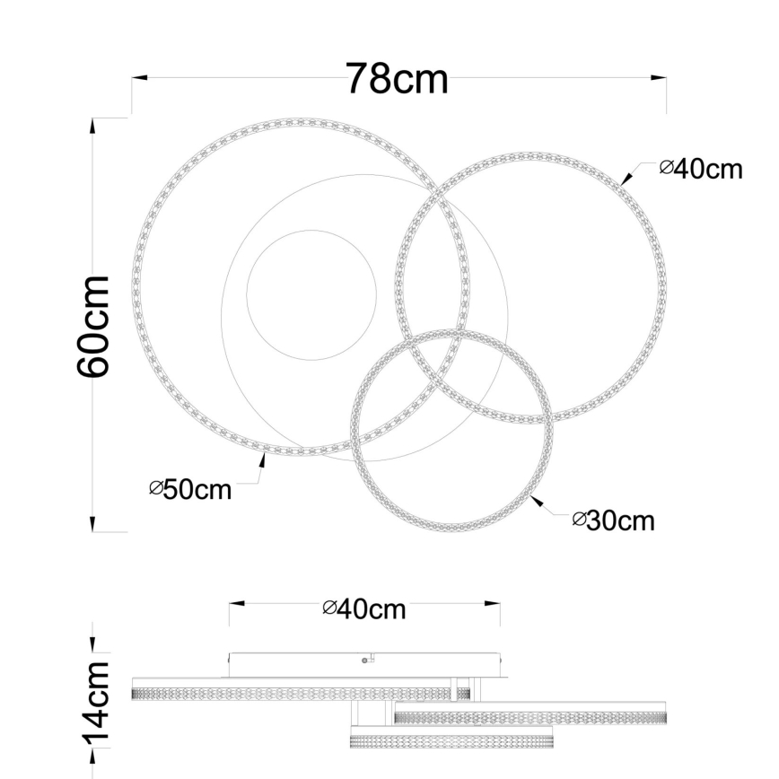Globo - LED plafondlamp LED/40W/230V 3000K 78x60 cm beige