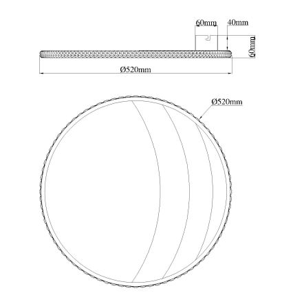 Globo - LED plafondlamp LED/40W/230V 3000/4000/6000K Ø 52 cm goudkleurig