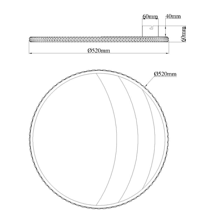 Globo - LED plafondlamp LED/40W/230V 3000/4000/6000K Ø 52 cm goudkleurig